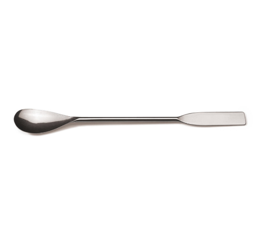 YK77.1 Espátulas cuchara con cuchara plana, acero inox.,180 mm, esterilizable en autoclave - Quimivitalab