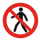 YX36.1 Señal de Prohibido el paso de peatones, según ISO 7010, autoadhesivo, 200 mm - Quimivitalab