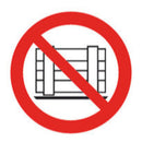 YX37.1 Señal de prohibido el almacenamiento, según ISO 7010, autoadhesiva, 200 mm - Quimivitalab