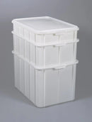 3418-0148 Caja de almacenamiento HDPE blanca apilable, 660x450x220 mm, 48 litros - Quimivitalab