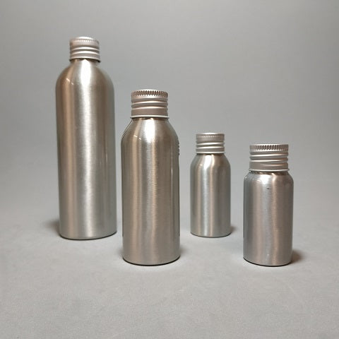 013.101-AL  Frasco de aluminio de 100 ml con rosca 24 y tapa (25 uds) - Quimivitalab