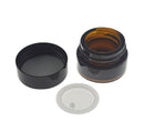 008.005-AM Bote de vidrio ámbar con tapa y obturador, cierre de rosca (25 uds)(25 uds) - Quimivitalab