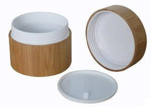 008.050-BA Bote de bambú. Interior de polipropileno blanco, 50 ml (5 uds)- Quimivitalab