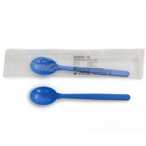 8088B-10 Cuchara de muestra para alimentos, de PP azul, 10 ml (100 uds) - Quimivitalab
