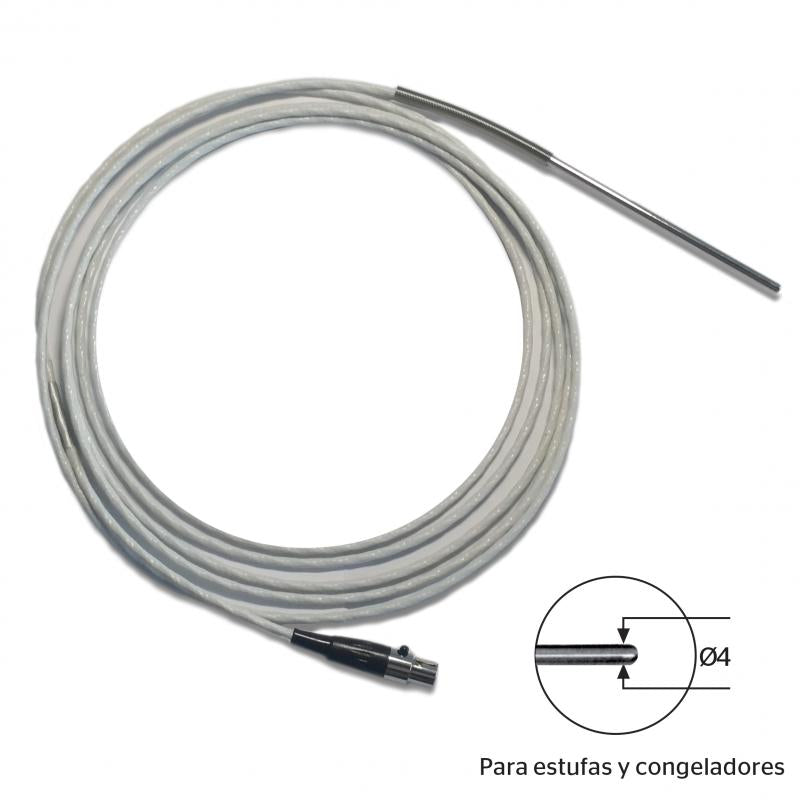 G-PT56TFE Sonda de temperatura Pt100, FLEXIBLE, con cable flexible de Teflón® - Quimivitalab