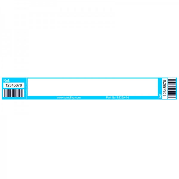 8226A-01 etiqueta preimpresa de identificación azul, perforada, 170mm (rollo de 250 uds) - Quimivitalab