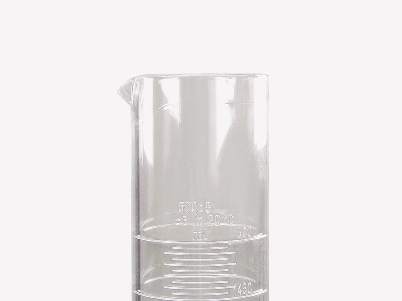 7506-0500 Probeta transparente, con escala en relieve, clase B, 500 ml - Quimivitalab