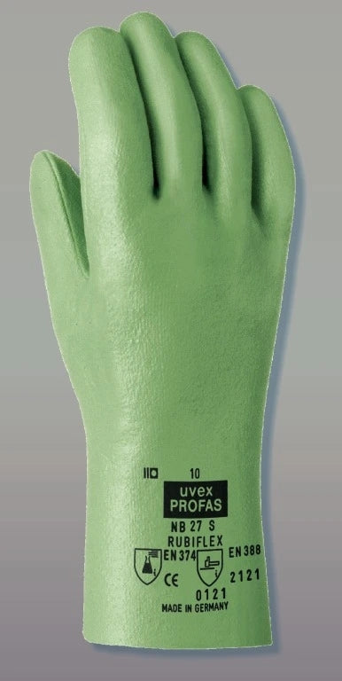 2507-0003 Guantes de seguridad Rubiflex nitrilo, muy flexibles, caña larga 60 cm (1 par) - Quimivitalab