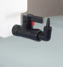 0525-1100 Llave de paso StopCock conductiva con sobretuerca 3/4" y codo de salida - Quimivitalab