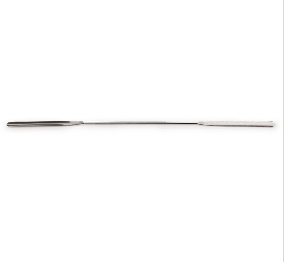 YL52.1 Espátula para polvo recta, acero inox., esterilizable en autoclave, 150x6 mm - Quimivitalab